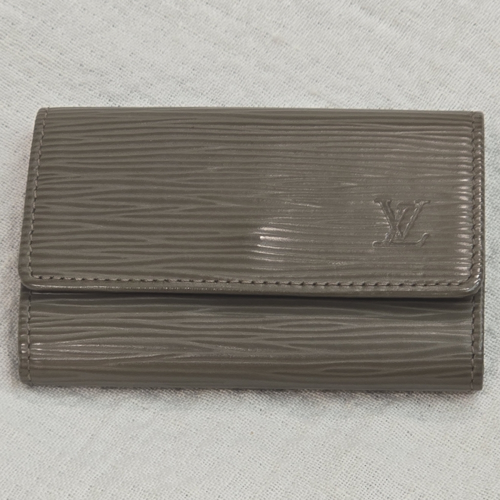 Louis Vuitton Epi Leather Poivre 6 Ring Key Holder Pepper Card Gray Case Cles